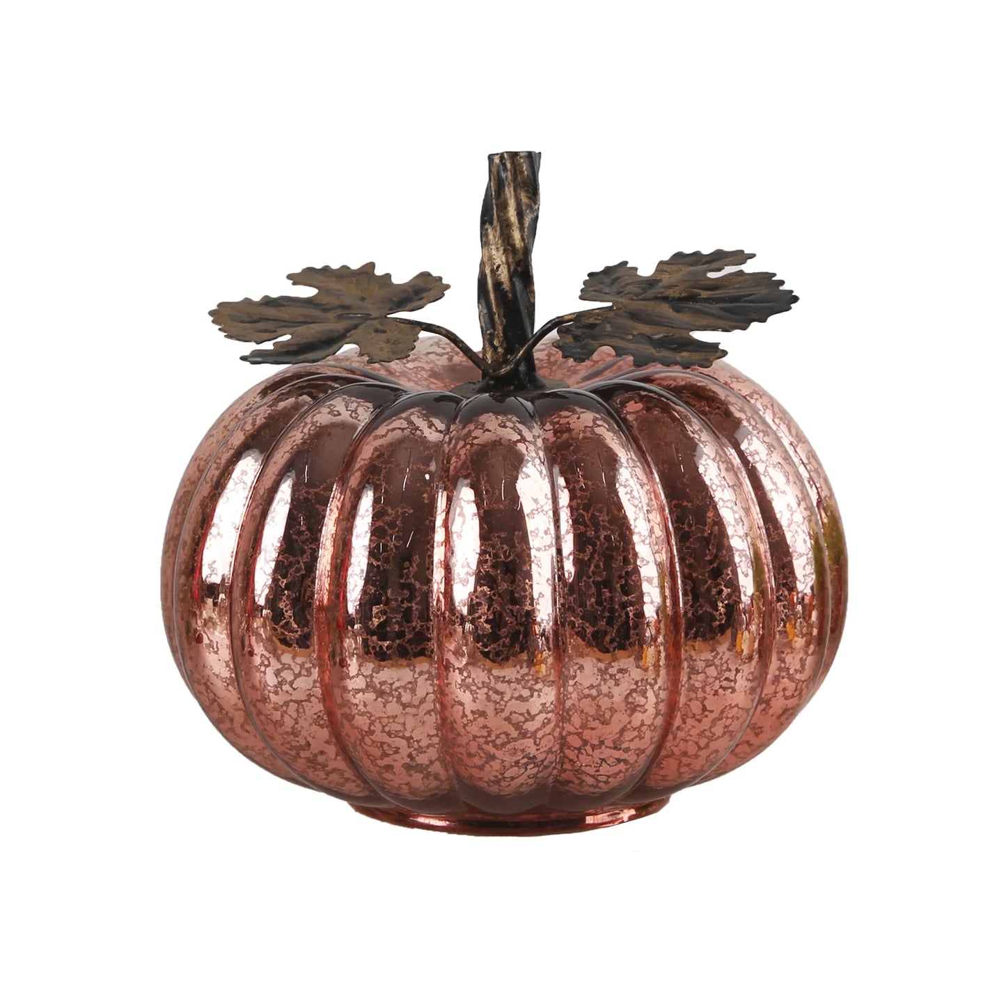 Decorative copper pumpkin with a white background