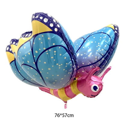 Colorful butterfly-shaped balloon with size 76*57cm on a white background