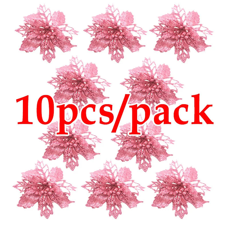 Pink decorative flowers with '10pcs/pack' text on a white background