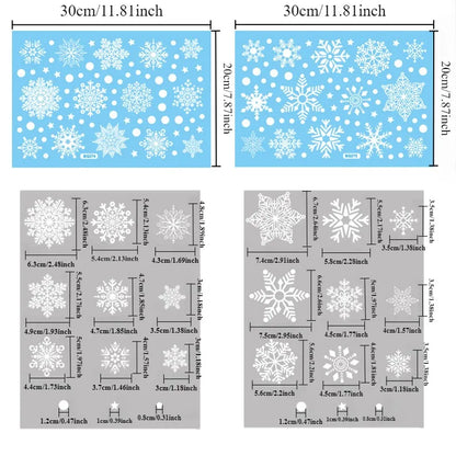 Set of snowflake-shaped molds with measurements on a blue background