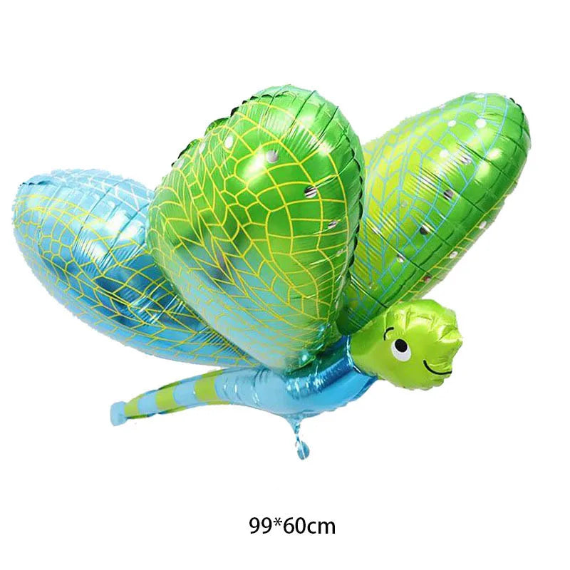 Green and blue turtle-shaped balloon on a white background