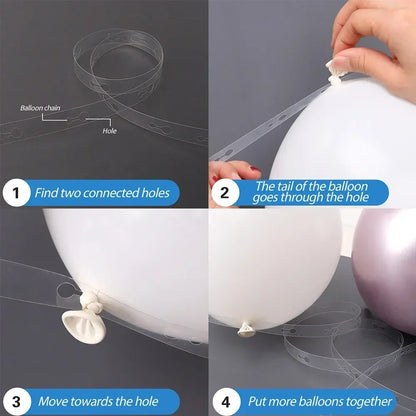 Step-by-step guide on how to use balloon chains with balloons.