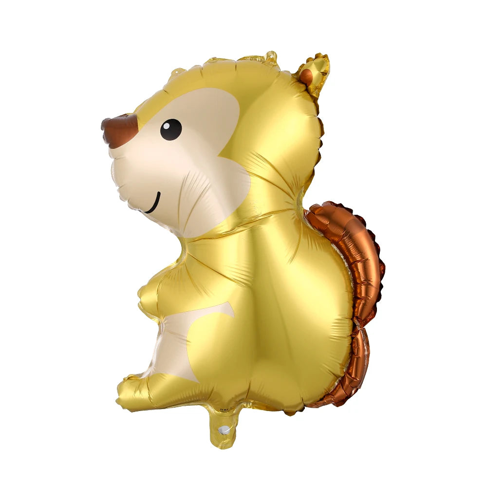 Gold foil balloon shaped like a hedgehog on a white background