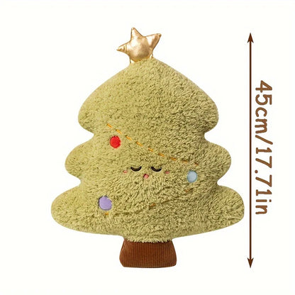 Plush toy shaped like a Christmas tree with a star on top, size indicated as 45cm/17.71in.