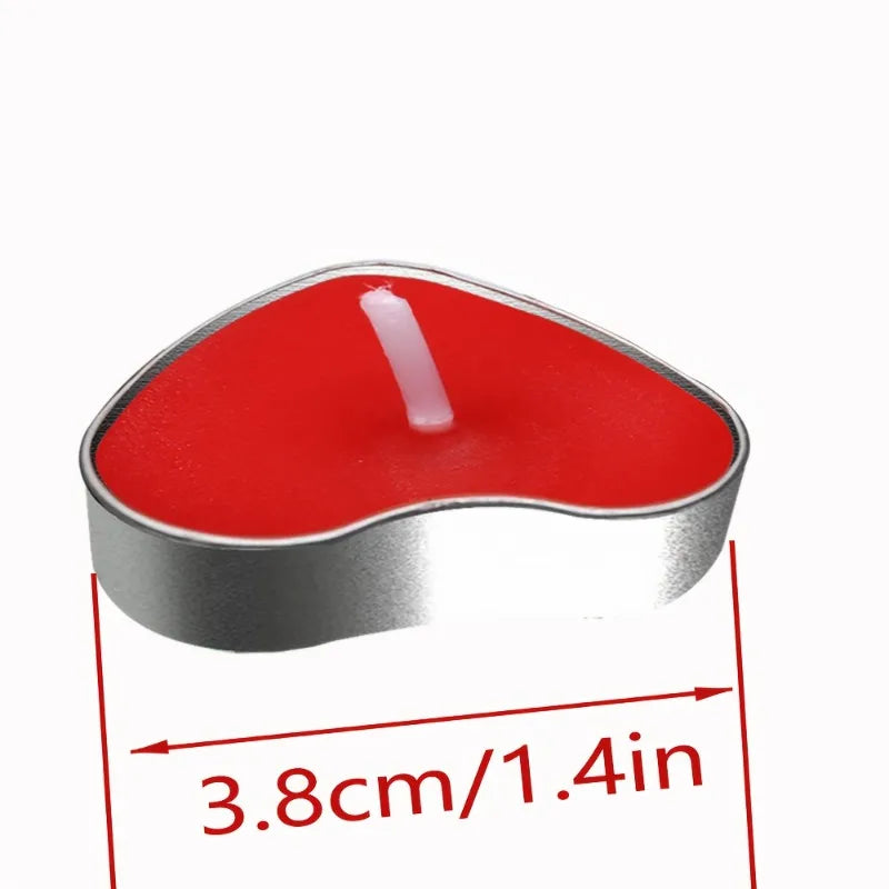 Red candle shaped like a guitar with measurements on a white background